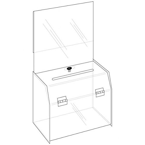 Black Acrylic Ballot Box with Lock & Sign Holder