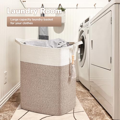 Woven Laundry Hamper for Living Room & Laundry Room