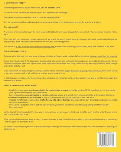 Self-Regulation Workbook for Teens: Coping Skills & CBT Exercises to Improve Self-Control