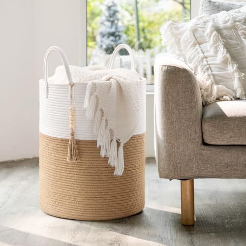 Stylish Woven Laundry Basket for Living Room Organization