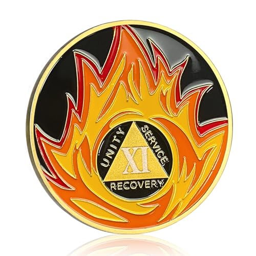 AA Sobriety Chip for 11 Years - Recovery Medallion for Men and Women