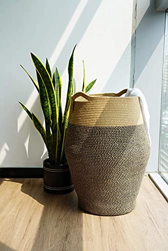 Goodpick Large Tall Wicker Laundry Storage Baskets (Set of 2)