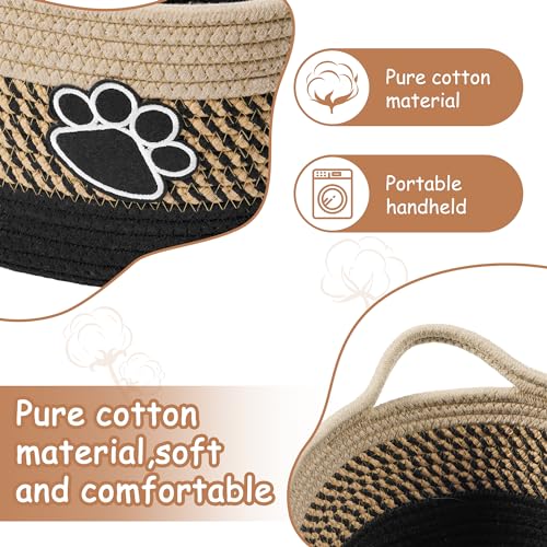 Cute Light Beige Woven Baskets for Organizing Dog Toys and Nursery Items