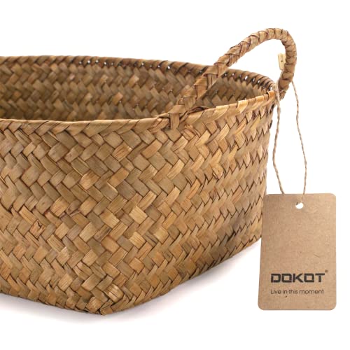 DOKOT Woven Rattan Baskets, Set of 3 for Kitchen Storage and Fruit Organization