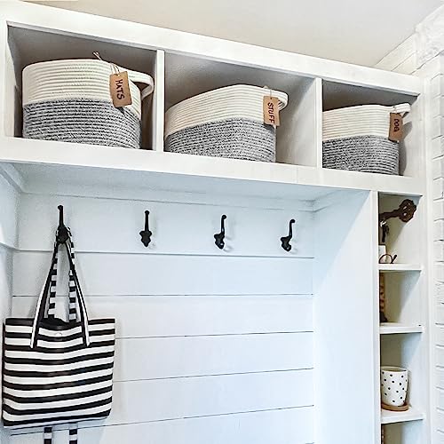 3-Pack Woven Rope Baskets for Storage, 13x10x9 Inches