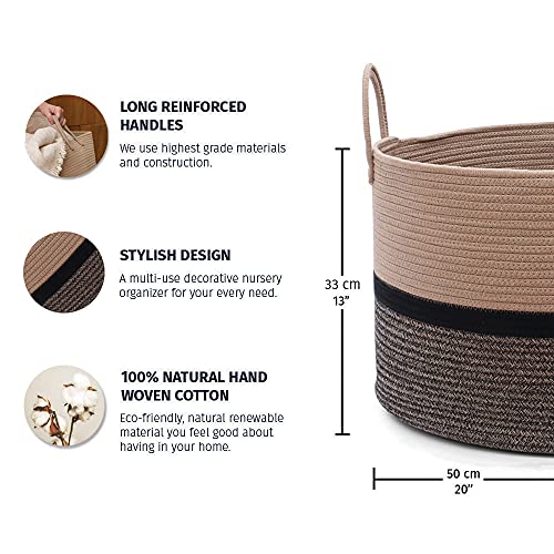 Organihaus Extra Large Living Room Laundry Basket - Brown/Black